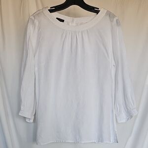 Talbots 100% Linen, Elegant White Blouse